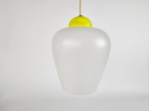 Design hollandais - Philips - Louis Kalff - Lampe lustre - verre satiné - années 50