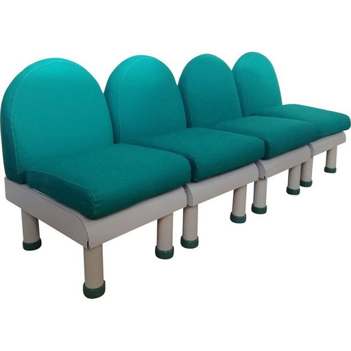 Set of 4 vintage Italian armchairs, 1980s