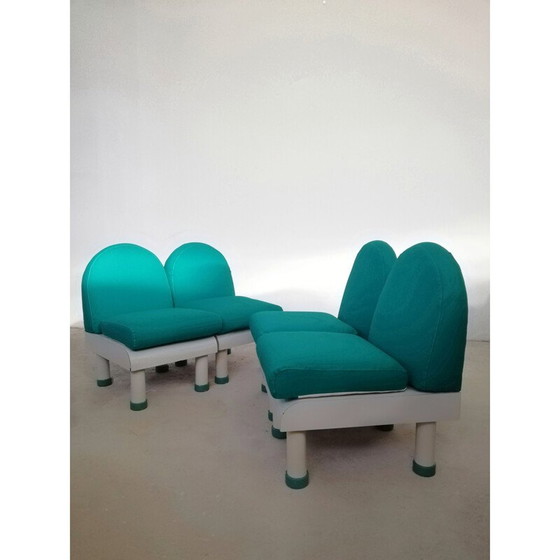 Image 1 of Set of 4 vintage Italian armchairs, 1980s