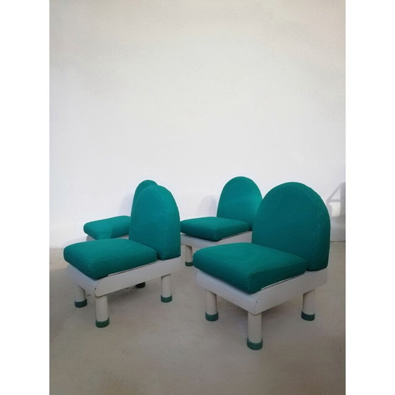 Image 1 of Set of 4 vintage Italian armchairs, 1980s