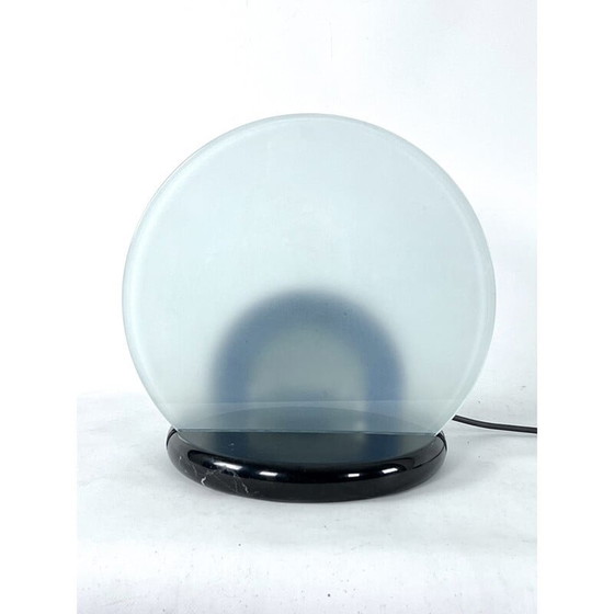 Image 1 of Mid-century Gong table lamp in marble and glass by Bruno Gecchelin for Skipper, Italy 1981