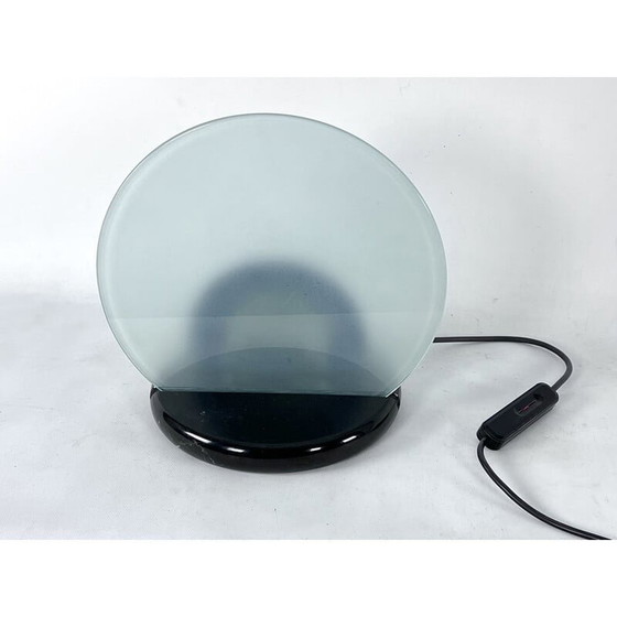 Image 1 of Mid-century Gong table lamp in marble and glass by Bruno Gecchelin for Skipper, Italy 1981