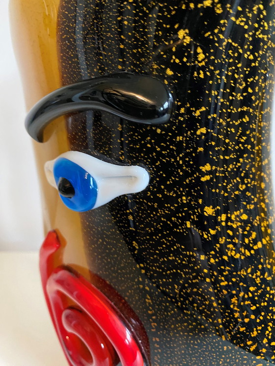 Image 1 of Jarrón de cristal de Murano con forma de cabeza de pez al estilo de Picasso, década de 1980