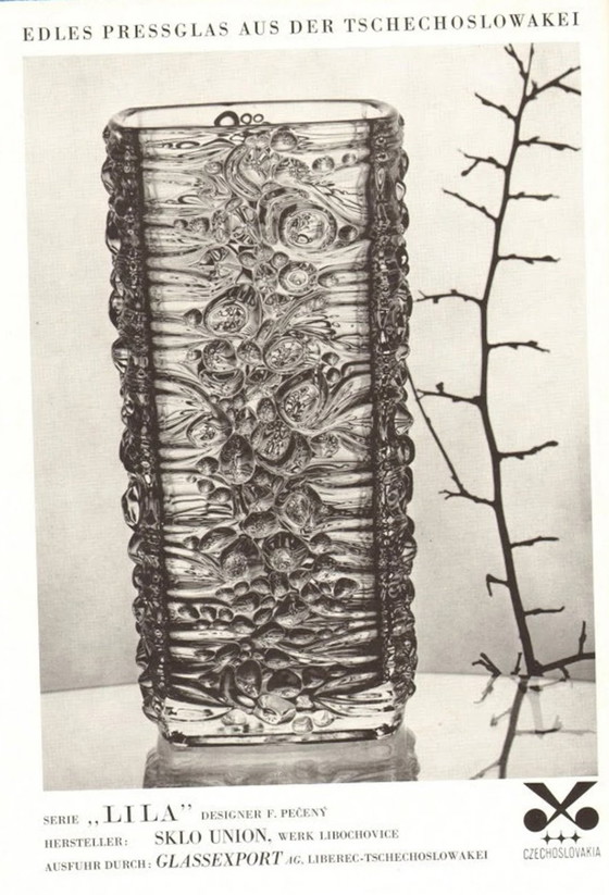 Image 1 of Vase Pressed Glass Peceny 70's