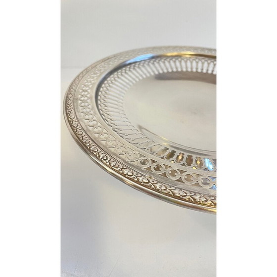 Image 1 of Vintage presentation tray in silver-plated crowned rex metal