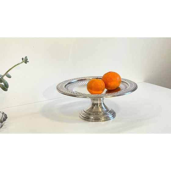 Image 1 of Vintage presentation tray in silver-plated crowned rex metal