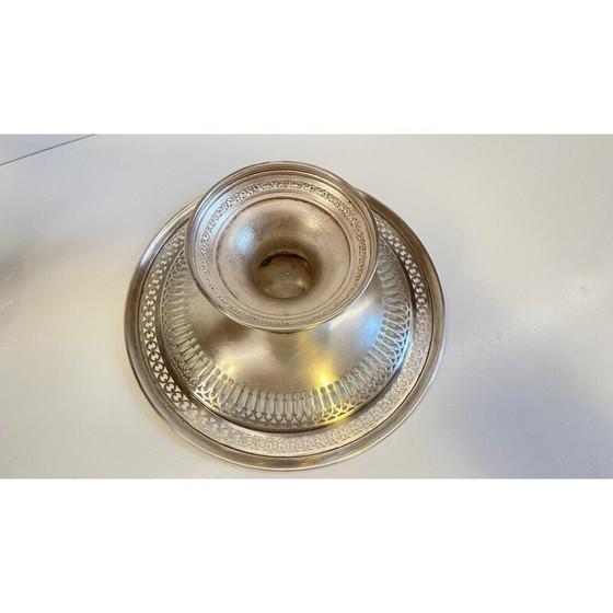 Image 1 of Vintage presentation tray in silver-plated crowned rex metal