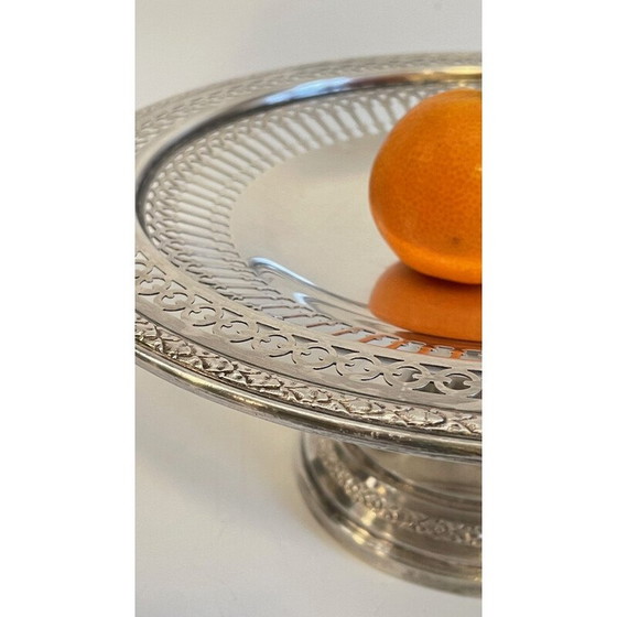 Image 1 of Vintage presentation tray in silver-plated crowned rex metal