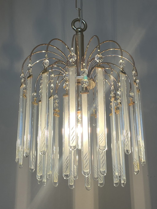 Set of 5 Glass Plates Panels Pendant Lamps Vintage Murano