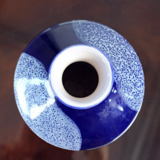 Image 1 of Vintage blue ceramic vase, Czechoslovakia 1960