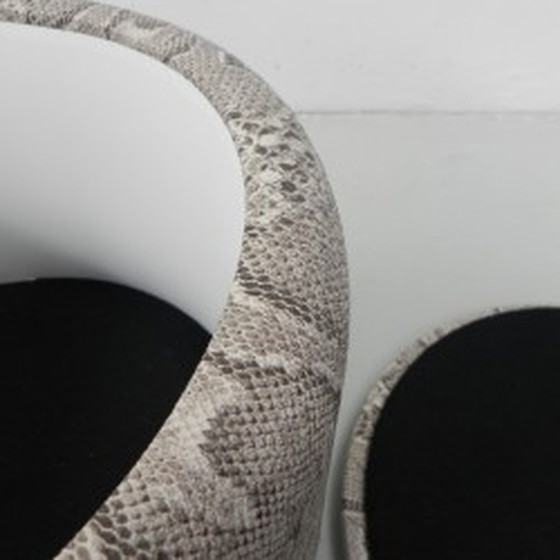 Image 1 of Snakeskin ottoman on 3 legs 