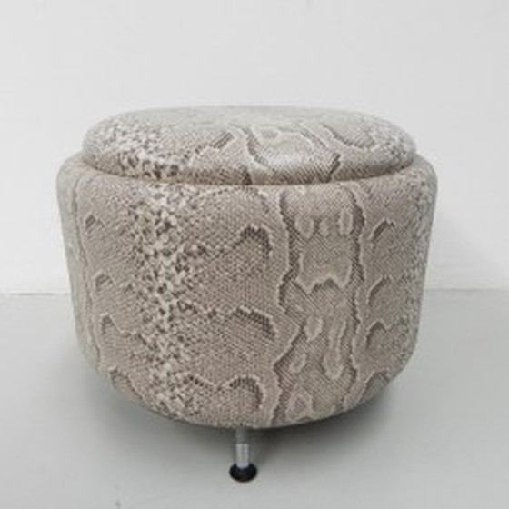 Image 1 of Snakeskin ottoman on 3 legs 