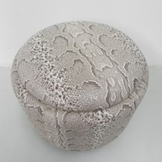 Image 1 of Snakeskin ottoman on 3 legs 