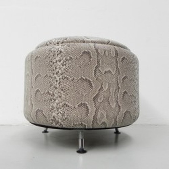 Image 1 of Snakeskin ottoman on 3 legs 