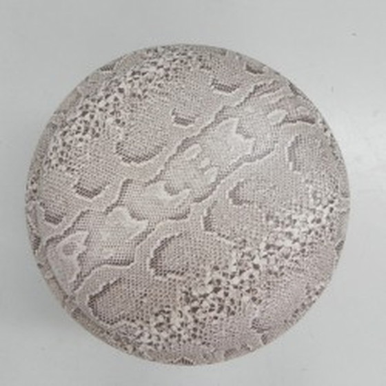 Image 1 of Snakeskin ottoman on 3 legs 