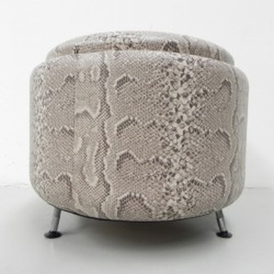 Image 1 of Snakeskin ottoman on 3 legs 