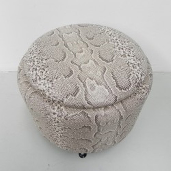 Image 1 of Snakeskin ottoman on 3 legs 