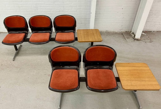 Vintage 2-Seater Waiting Room Bench Drabert Stahlmöbel 1970