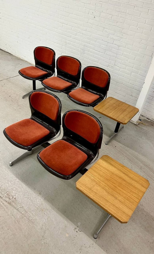 Vintage 2-Seater Waiting Room Bench Drabert Stahlmöbel 1970