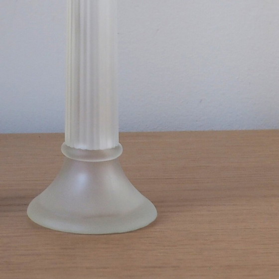 Image 1 of Pair Of 1970S Frosted Glass Koziol Candlesticks