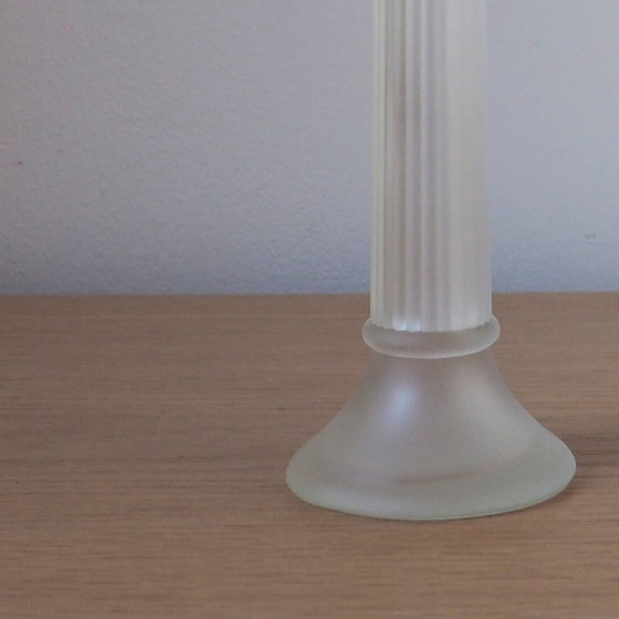 Image 1 of Pair Of 1970S Frosted Glass Koziol Candlesticks