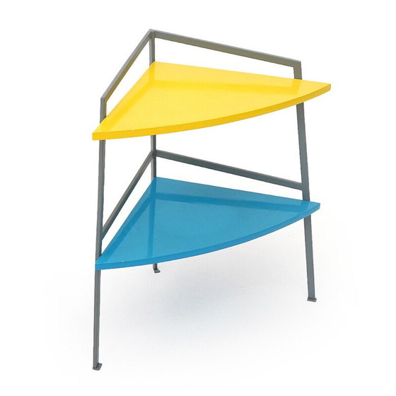Image 1 of Vintage 2-shelf corner cabinet postmodern, 1980s