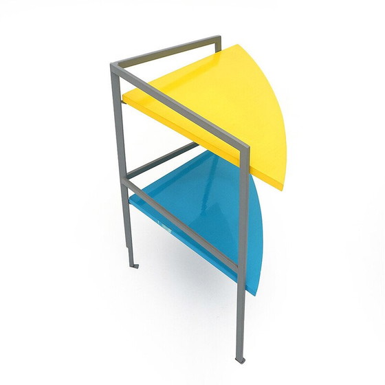 Image 1 of Vintage 2-shelf corner cabinet postmodern, 1980s