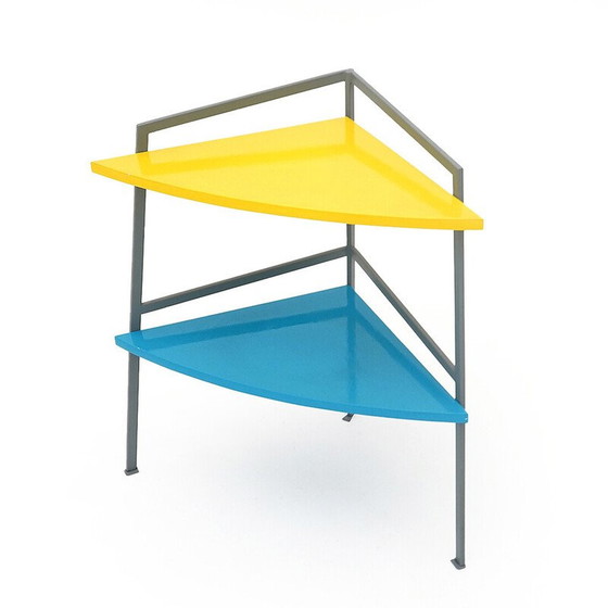 Image 1 of Vintage 2-shelf corner cabinet postmodern, 1980s