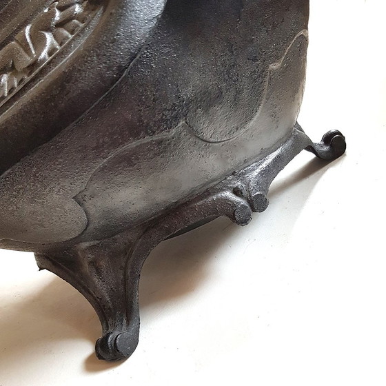 Image 1 of Antique French Cast Iron Coal Scuttle