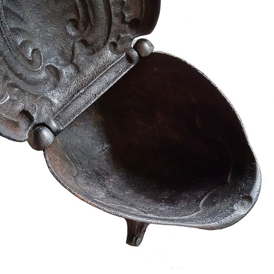 Image 1 of Antique French Cast Iron Coal Scuttle