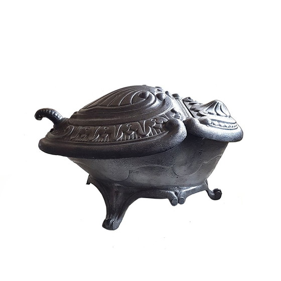 Image 1 of Antique French Cast Iron Coal Scuttle