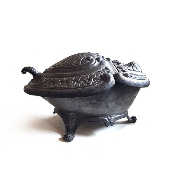 Image 1 of Antique French Cast Iron Coal Scuttle