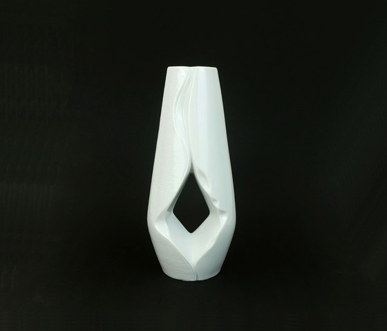 Image 1 of White Porcelain Vase Seltmann Weiden Bavaria Sculptural Shape 1960S 70S