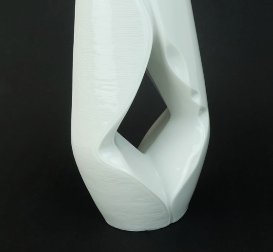 Image 1 of White Porcelain Vase Seltmann Weiden Bavaria Sculptural Shape 1960S 70S