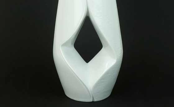 Image 1 of White Porcelain Vase Seltmann Weiden Bavaria Sculptural Shape 1960S 70S