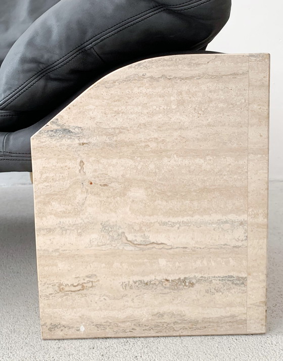 Image 1 of Burkhard Vogtherr for Hain & Thome sofa with Travertine Feet