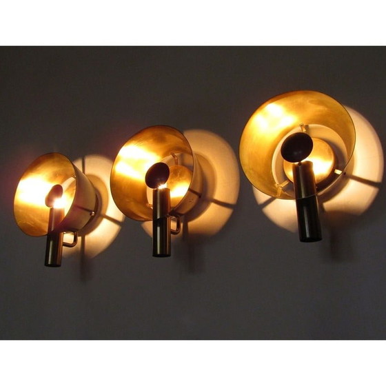 Image 1 of Vintage brass wall lamps for Lyfa, Denmark 1960