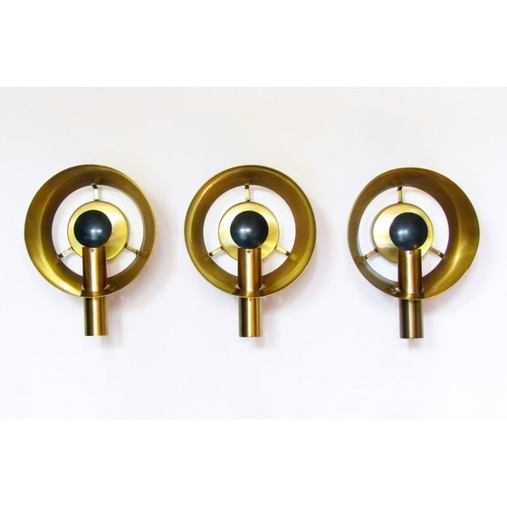 Image 1 of Vintage brass wall lamps for Lyfa, Denmark 1960