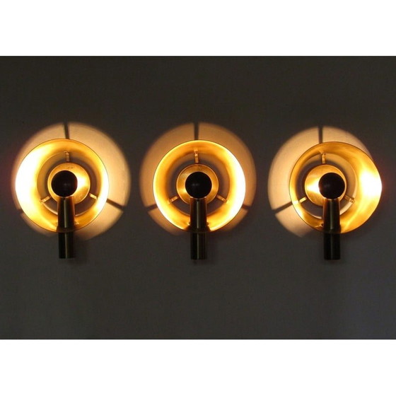 Image 1 of Vintage brass wall lamps for Lyfa, Denmark 1960