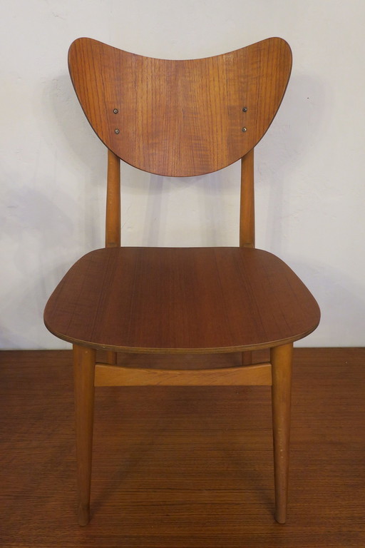 Set Of 4 Teak Butterfly Dining Chairs, 1960S