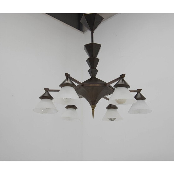 Image 1 of Vintage Cubism chandelier by Franta Anyz, 1920s