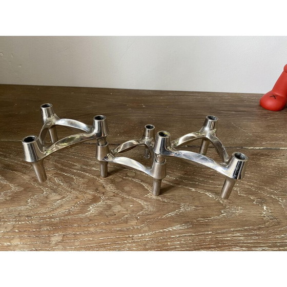 Image 1 of Set of 3 vintage modular candleholders by Bmf Nagel, 1970