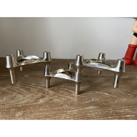 Image 1 of Set of 3 vintage modular candleholders by Bmf Nagel, 1970