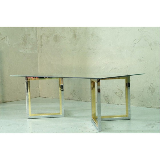 Image 1 of Vintage brass and chrome coffee table, 1970s