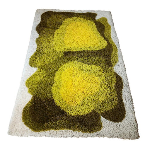 1970S Stunning Space Age Rug In Wool - Made In Italy.