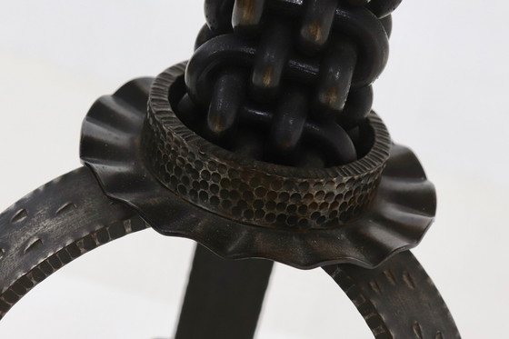 Image 1 of Brutalist Wrought Iron Candle Holder 