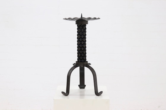 Image 1 of Brutalist Wrought Iron Candle Holder 