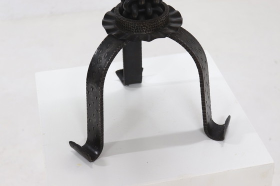 Image 1 of Brutalist Wrought Iron Candle Holder 