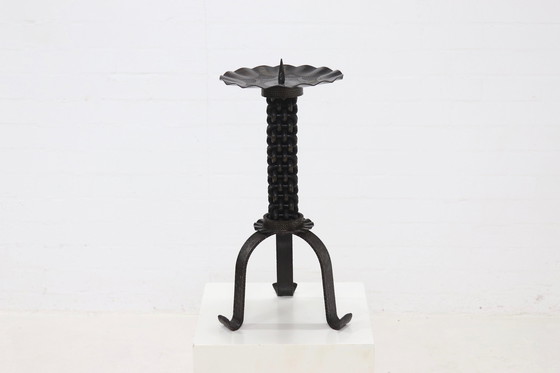 Image 1 of Brutalist Wrought Iron Candle Holder 