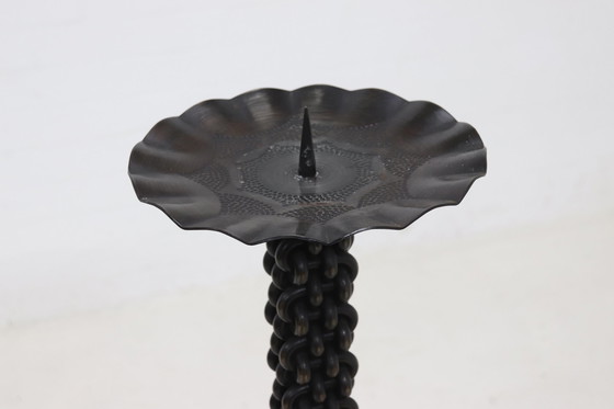 Image 1 of Brutalist Wrought Iron Candle Holder 